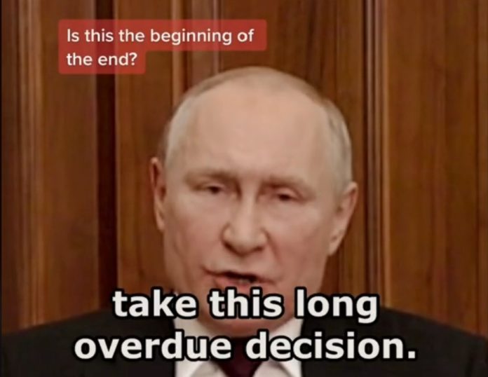 Vladimir Putin explains Ukraine invastion on TikTok